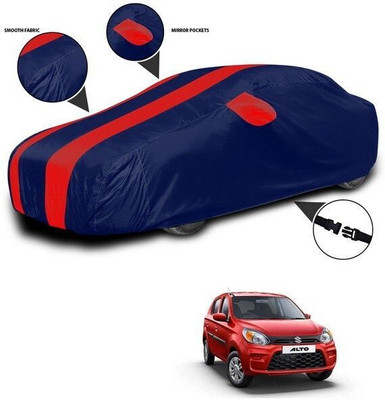 ANTHUB Car Cover For Maruti Suzuki Alto 800 (With Mirror Pockets)(Red, Blue)