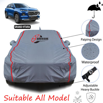 GARREGE Car Cover For Maruti Suzuki Grand Vitara (With Mirror Pockets)(Grey, For 2022, 2023, 2024, 2025 Models)