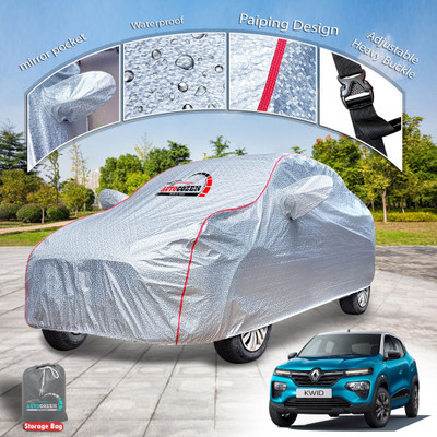 AUTOCOZEN Car Cover For Renault Kwid (With Mirror Pockets)(Silver)