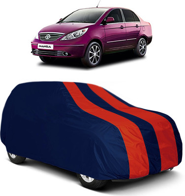 MoTRoX Car Cover For Tata Manza (Without Mirror Pockets)(Red, Blue)