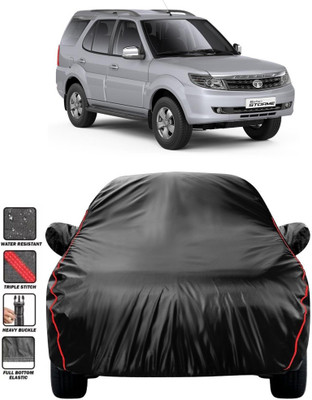NG Auto Front Car Cover For Tata Safari Storme (With Mirror Pockets)(Black, Red)