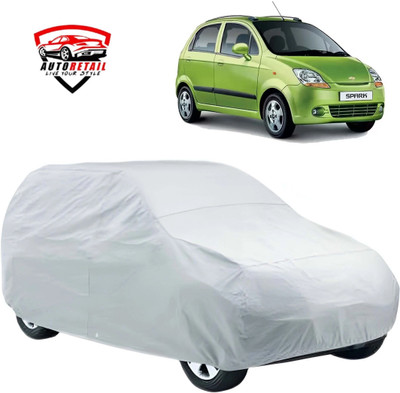 AutoRetail Car Cover For Chevrolet Spark, Spark 1, Spark 1 LS, Spark 1.0 LT, Spark Nsplit, Spark Split, Spark (Without Mirror Pockets)(Silver)