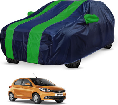 Auto Hub Car Cover For Tata Tiago (With Mirror Pockets)(Blue, Green)