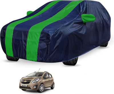 Auto Hub Car Cover For Chevrolet Beat (Without Mirror Pockets)(Black, Green)