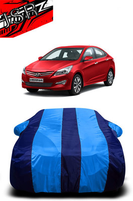 J S R Car Cover For Hyundai Fluidic Verna (With Mirror Pockets)(Blue)