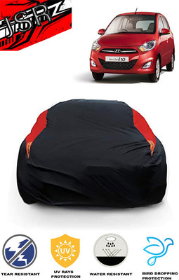J S R Car Cover For Hyundai i10 Magna 1.1L (With Mirror Pockets)(Red, Black)