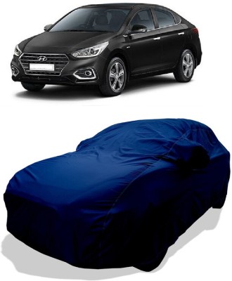 Coxtor Car Cover For Hyundai Verna CRDi 1.4 EX Diesel (With Mirror Pockets)(Blue)