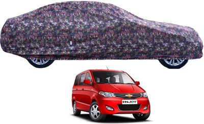 Auto Hub Car Cover For Chevrolet Enjoy (With Mirror Pockets)(Green)