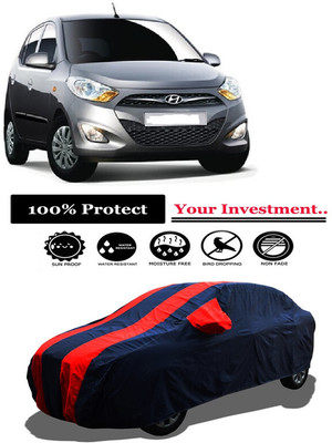 Amexride Car Cover For Hyundai i10 Magna 1.1L (With Mirror Pockets)(Red)