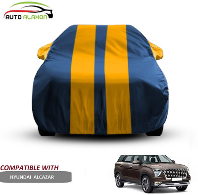AUTO ALAXON Car Cover For Hyundai Alcazar (With Mirror Pockets)(Blue, Yellow)