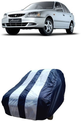SRI GORAKHNATH TRADERS Car Cover For Hyundai Accent Viva GLX (Without Mirror Pockets)(White, Blue)