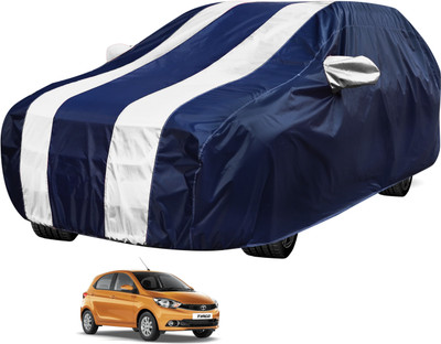 Auto Hub Car Cover For Tata Tiago (Without Mirror Pockets)(Black, White)