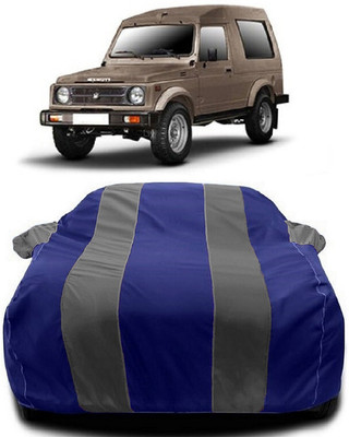 Autoprime Car Cover For Maruti Suzuki Gypsy 1000 (With Mirror Pockets)(Grey, Blue)