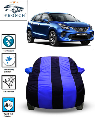 FRONCH Car Cover For Maruti Suzuki Baleno (With Mirror Pockets)(Blue)