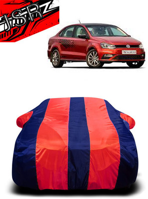 J S R Car Cover For Volkswagen Vento (With Mirror Pockets)(Red, Blue)