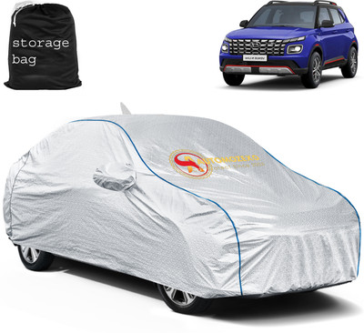 AUTOMOZEXO Car Cover For Hyundai Venue (With Mirror Pockets)(Silver)