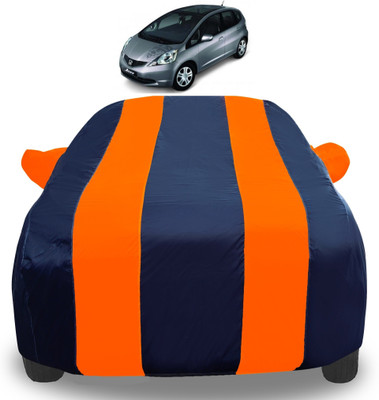 Auto Hub Car Cover For Honda Jazz (With Mirror Pockets)(Orange)