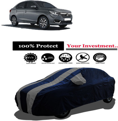 Amexride Car Cover For Honda Amaze S CVT i-VTEC (With Mirror Pockets)(Grey)