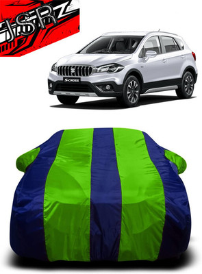 J S R Car Cover For Maruti S-Cross Premia (With Mirror Pockets)(Green, Blue)