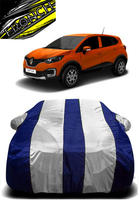 FRONCH Car Cover For Kia Captur (With Mirror Pockets)(White, Blue)