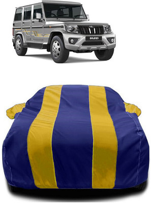 Autoprime Car Cover For Mahindra Bolero (With Mirror Pockets)(Yellow, Blue)