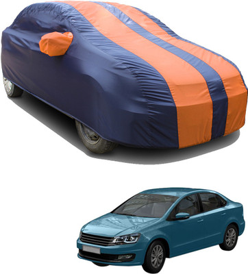 SS FOR YOUR SMART NEEDS Car Cover For Volkswagen Vento (With Mirror Pockets)(Orange, Blue)