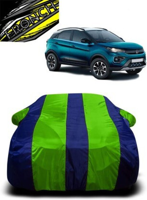 FRONCH Car Cover For Tata Nexon (With Mirror Pockets)(Green, Blue)