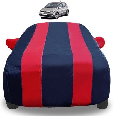 Amanzo Car Cover For Volkswagen Polo Cross (With Mirror Pockets)(Red)