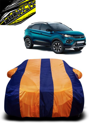 FRONCH Car Cover For Tata Nexon (With Mirror Pockets)(Orange, Blue)