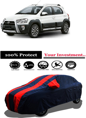 Amexride Car Cover For Toyota Etios Cross 1.4L VD Diesel (With Mirror Pockets)(Red)