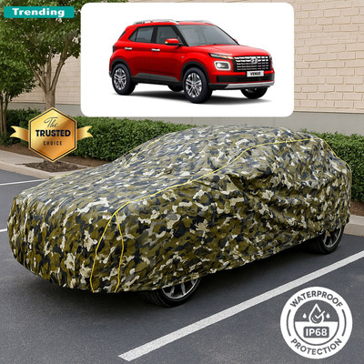 GOSHIV-car and bike accessories Car Cover For Hyundai Venue (With Mirror Pockets)(Yellow, Black)