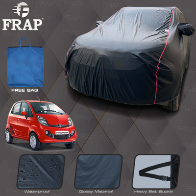 Frap Car Cover For Tata Nano, Nano Genx, Nano LX, Nano XE, Nano XT (With Mirror Pockets)(Black, Red)