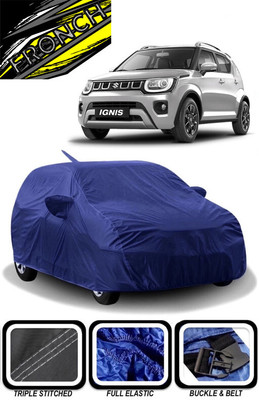FRONCH Car Cover For Maruti Suzuki Ignis 1.2 AMT Delta Petrol (With Mirror Pockets)(Blue)