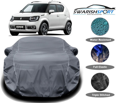 Swarish Car Cover For Maruti Suzuki Ignis (With Mirror Pockets)(Grey)