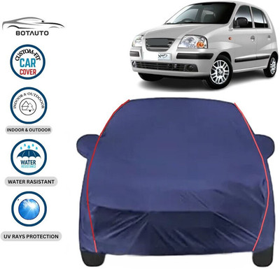 BOTAUTO Car Cover For Hyundai Santro Xing, Universal For Car (With Mirror Pockets)(Blue, Red)