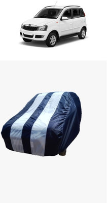 ATBROTHERS Car Cover For Mahindra Quanto (Without Mirror Pockets)(White, Blue)
