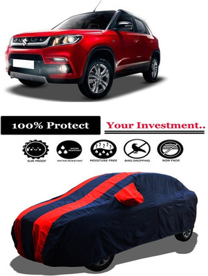 Amexride Car Cover For Maruti Suzuki Grand Vitara ZDi Plus Dual Tone (With Mirror Pockets)(Red)