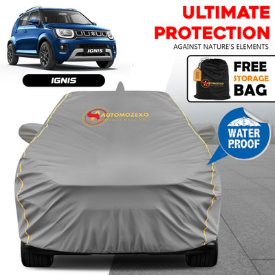 AUTOMOZEXO Car Cover For Maruti Ignis, Ignis 1.2 Sigma, Ignis 1.3 AMT Alpha, Ignis 1.3 AMT Zeta, Ignis 1.3 Delta (With Mirror Pockets)(Grey)