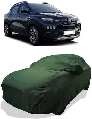 QLAX Car Cover For Maruti Kiger (With Mirror Pockets)(Green)