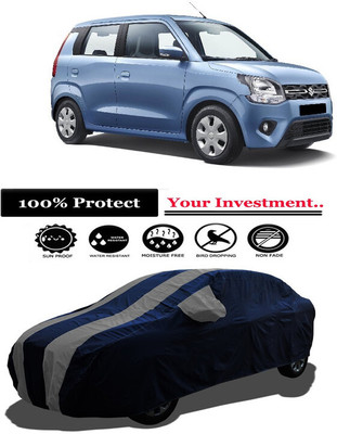Amexride Car Cover For Maruti Wagon R VXI AGS Optional (With Mirror Pockets)(Grey)