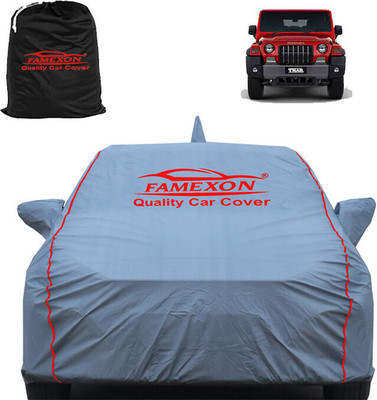 FAMEXON Car Cover For Mahindra Thar (With Mirror Pockets)(Grey)
