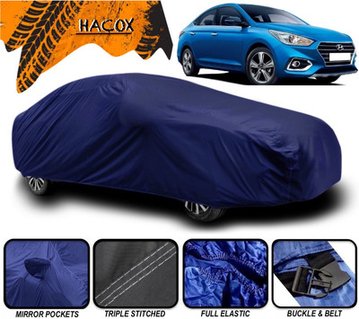 HACOX Car Cover For Hyundai Verna Transform (With Mirror Pockets)(Blue)