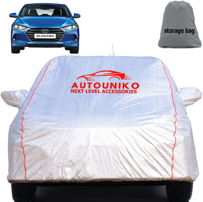 autouniko Car Cover For Hyundai Elantra (With Mirror Pockets)(Silver)