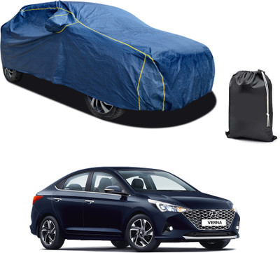 PAGORA Car Cover For Hyundai Verna Facelift (With Mirror Pockets)(Blue, For 2019, 2020, 2021, 2022, 2023 Models)