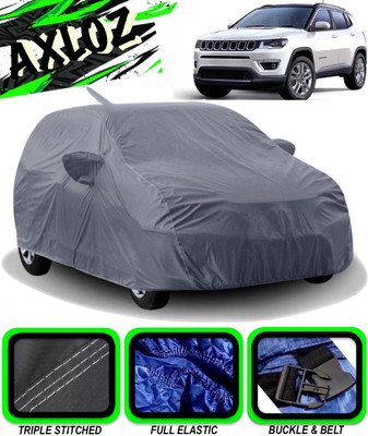AXLOZ Car Cover For Jeep Compass (With Mirror Pockets)(Grey)