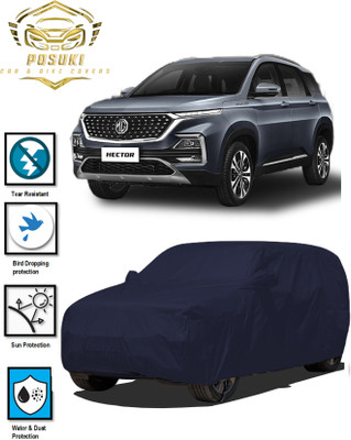 POSUKI Car Cover For MG Hector (With Mirror Pockets)(Blue)