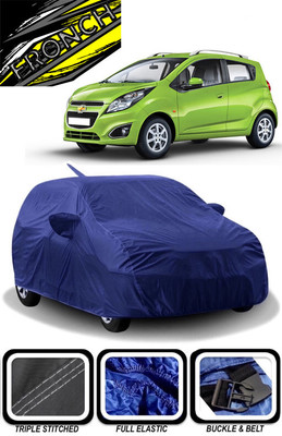 FRONCH Car Cover For Chevrolet Beat (With Mirror Pockets)(Blue)