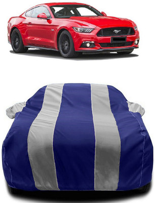 Autoprime Car Cover For Ford Mustang (With Mirror Pockets)(White, Blue)
