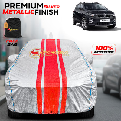 AUTOMOZEXO Car Cover For Renault Triber (With Mirror Pockets)(Silver)