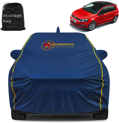AUTOMOZEXO Car Cover For Volkswagen Polo (With Mirror Pockets)(Blue)